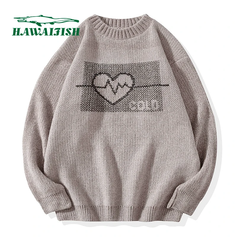 

Свитер Мужской трикотажный с длинным рукавом, круглым вырезом и пэчворком