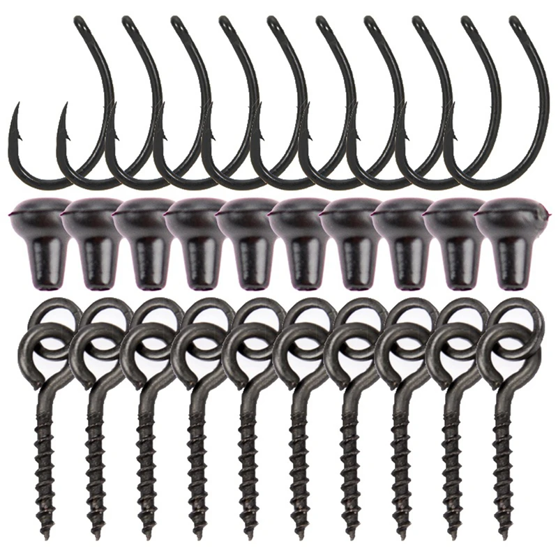 

30pcs/set Hook Stops Beads Carp Fishing Accessories Stopper Green Black Carp Fishing Hair Chod Ronnie Rig Pop UP Boilie Stop