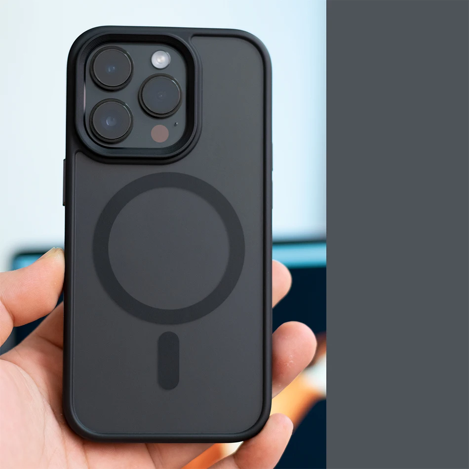 Luxury Transparent Matte Magnetic For Magsafe Wireless Charger Case For iPhone 14 13 11 12 Pro Max Plus Armor Shockpoor Cover