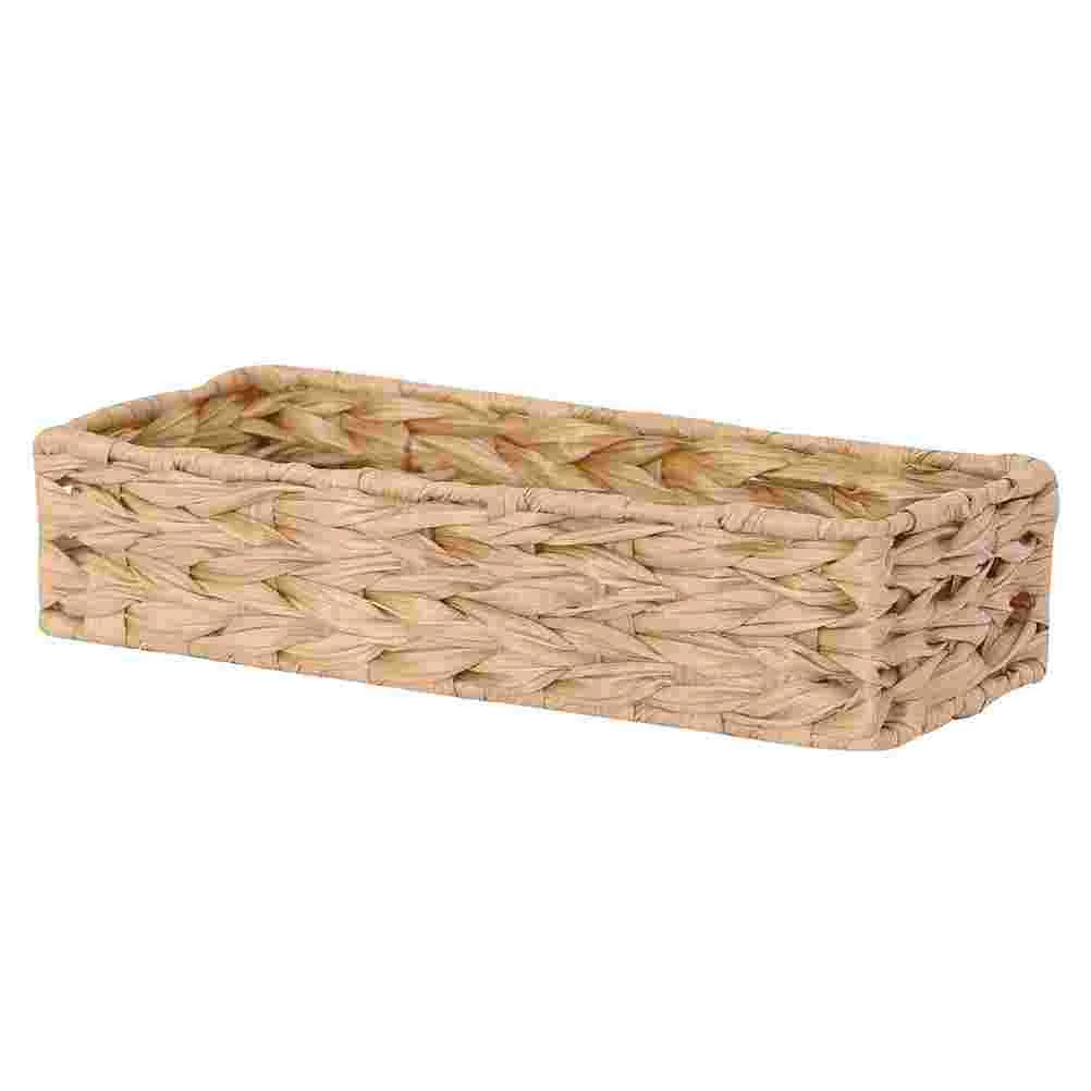 

Basket Storage Baskets Woven Wicker Bathroom Sundries Serving Desktop Toilet Willow Bins Container Fruit Bowl Decorative
