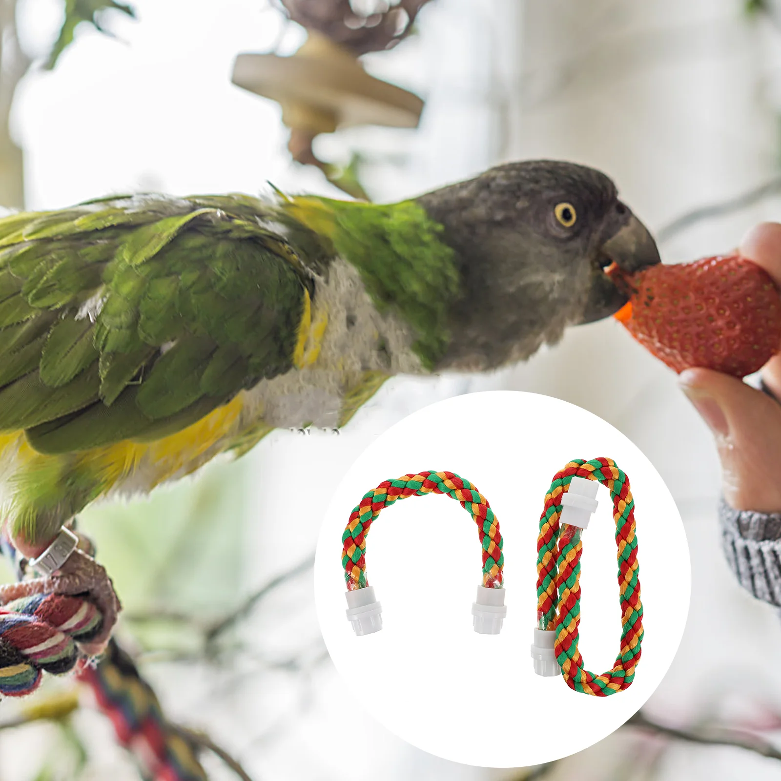 

Parrot Bird Toy Perch Stand Cage Swing Rope Ladder Hanging Toys Climbing Bridgehammock Beak Trimmer Chewing Pawgrinding Birdcage