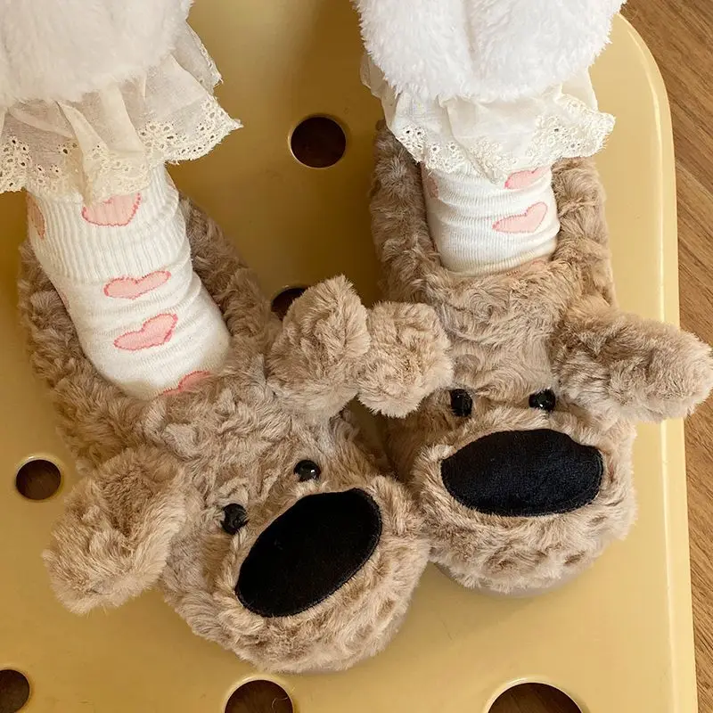 Женские хлопковые тапочки для собак со знаменитостями взимку милые уличной