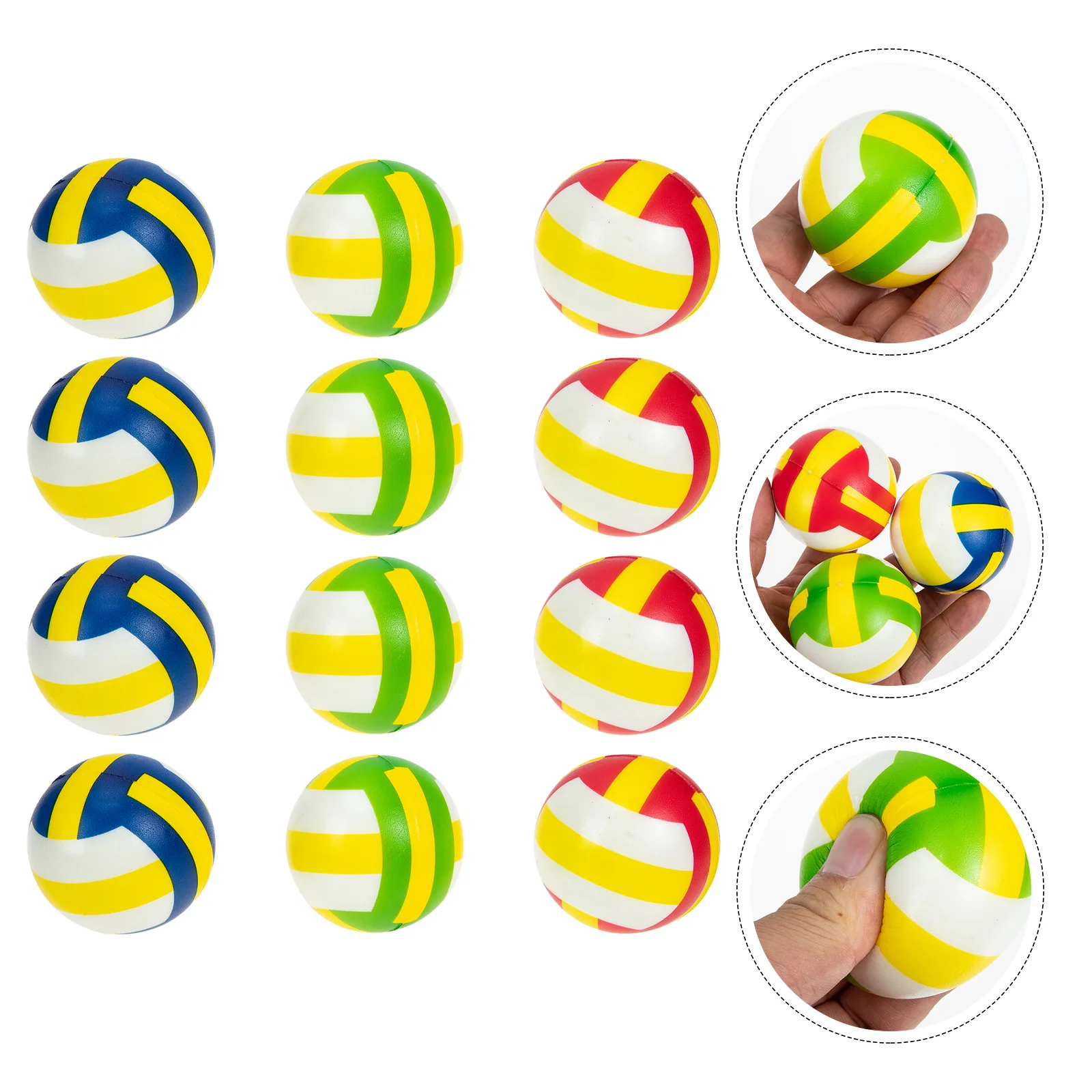 

12 Pcs Stress Ball Kids Manual Exercise Convenient Balls Supply Volleyball Funny Decompression Toys Pu Office Child