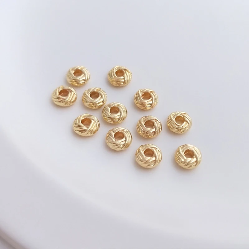 20PCS 14K Gold Color Plated Brass Spacer Beads Pineapple Knot Loose Beads DIY Jewellery Making Findings Accessories