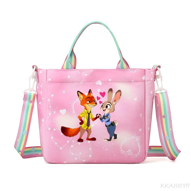 Фото Сумка через плечо Zootopia, мультяшная сумка-тоут, вместительная сумка-кроссбоди, модная портативная холщовая сумка для хранения, подарок №3