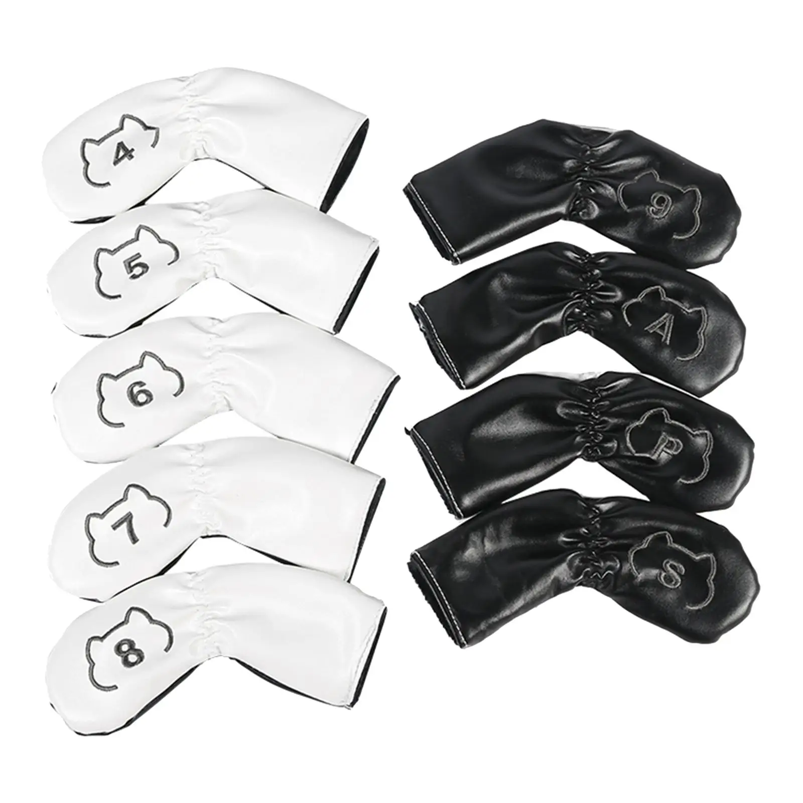 

9x Golf Iron Head Covers Golf Iron Headcover Set PU Water Resistant Unisex