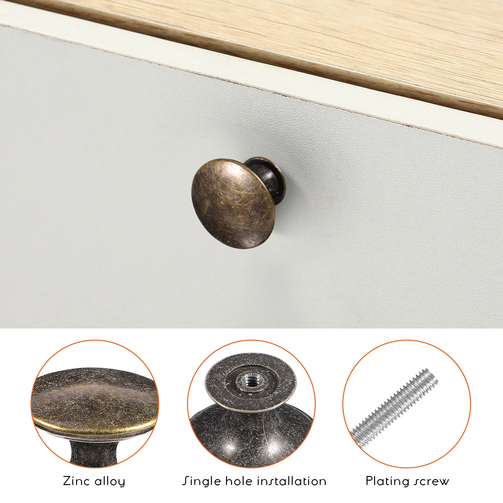 

24 Pcs Handle Vintage Door Knob Bronze Knobs Metal Dresser Cupboard Kitchen Door Zinc Alloy