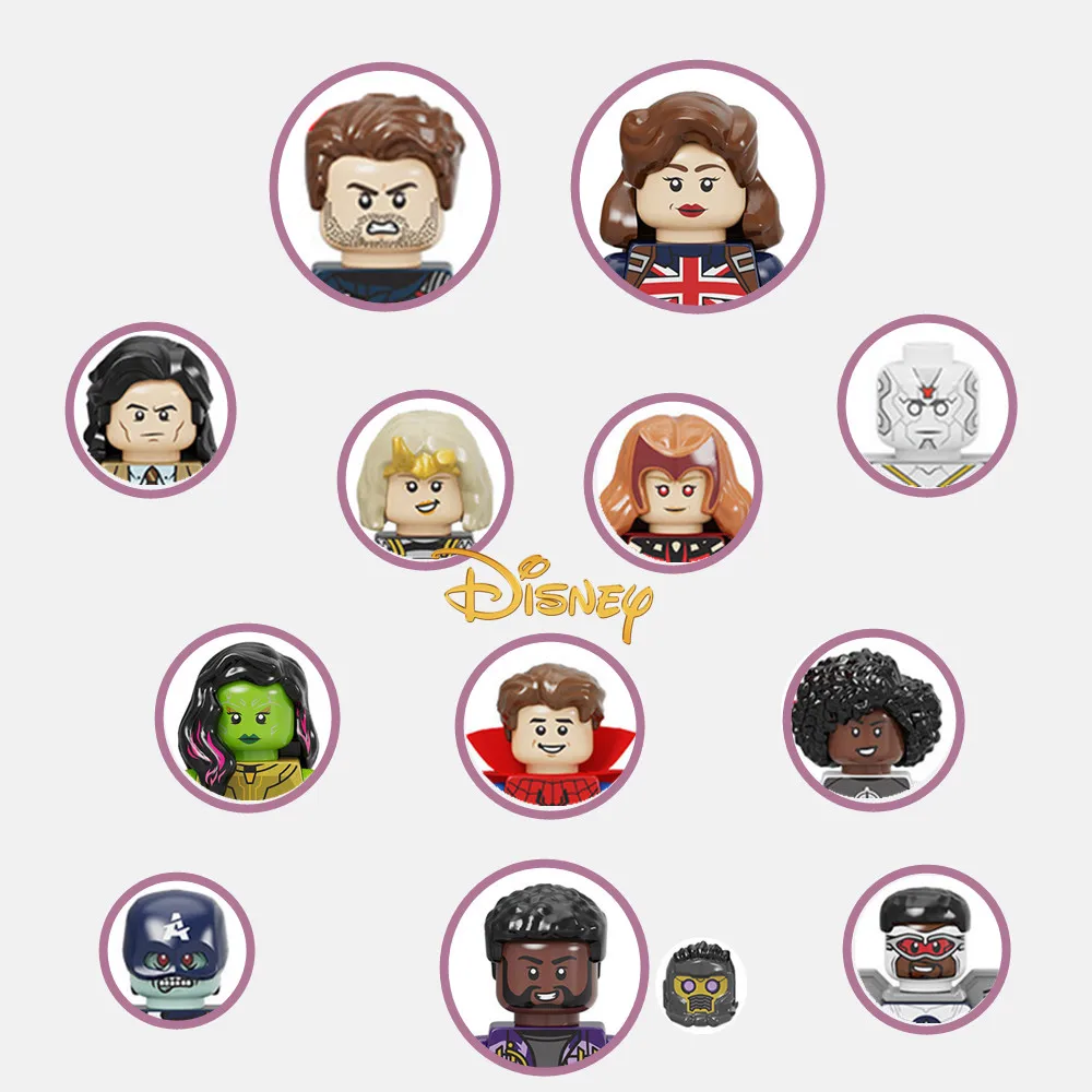 

Disney What If marvels Doctor Strange Illuminati Mini Dolls Carter Spiderman Figures Avengers Building Brick Block Toys Kid