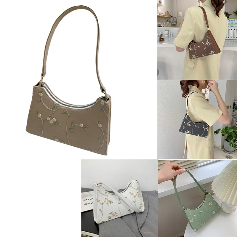 

Lace Embroidery Small Flower Handbags Simple Casual Style Trendy Shoulder Bag