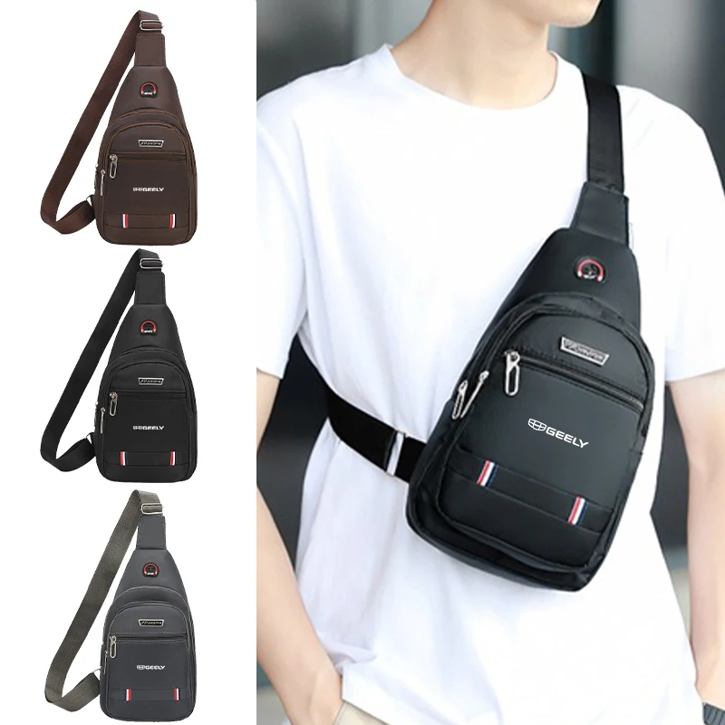 Men's Shoulder Bag Crossbody Travel Purse Coin Card Case For Geely Atlas Boyue NL3 X6 EX7 Emgrand X7 SUV GT GC9 Borui EC7 GX7