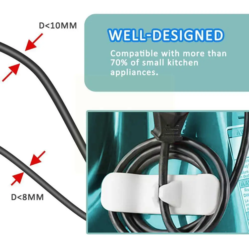 

1pc Cord Wrapping Storage Holder Self-Adhesive Wire Clip Organizer Holder Wire Air Juicer Holder Hidden Appliances Fryer Ki D5W8