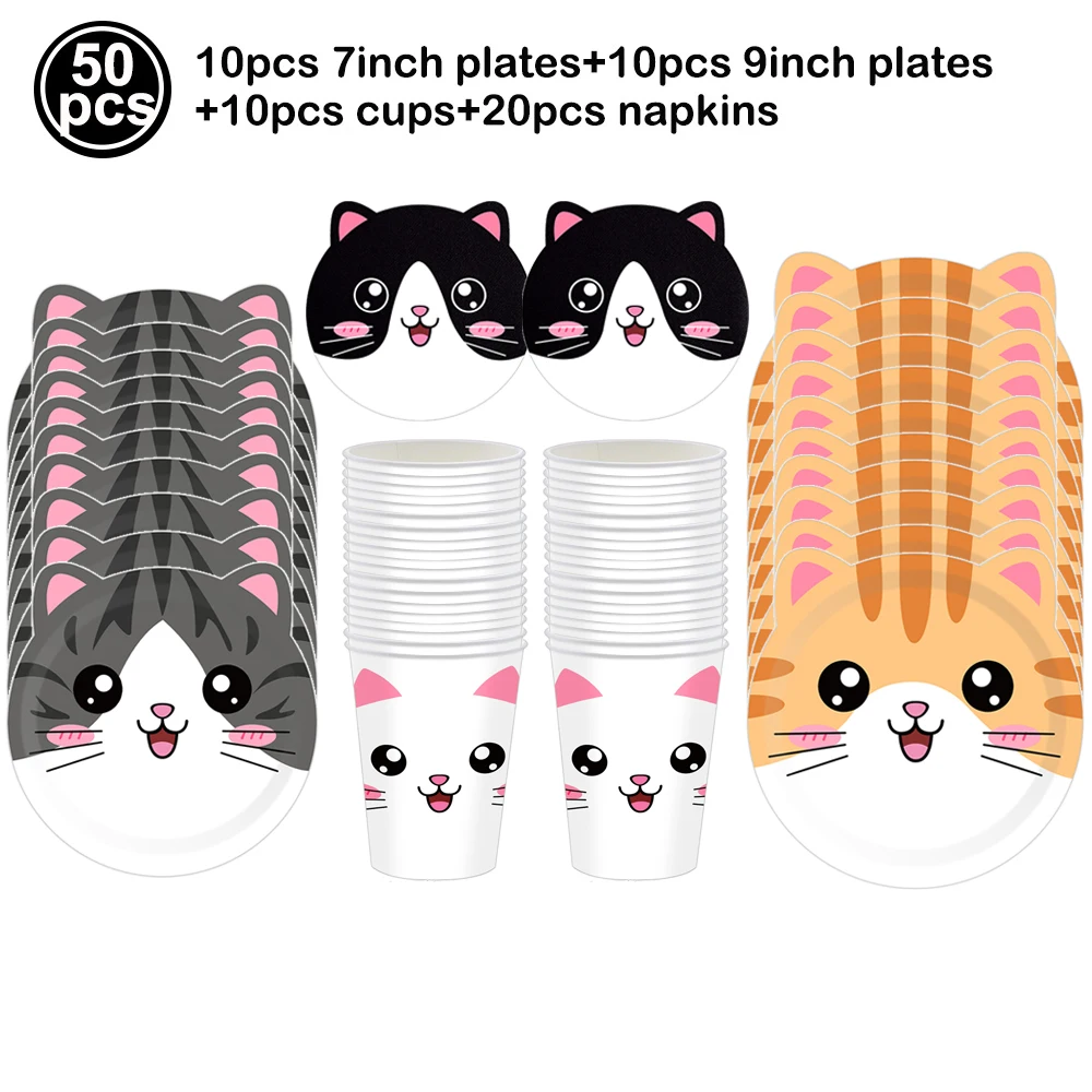 

Одноразовая посуда для вечеринки с котом PartiesTour