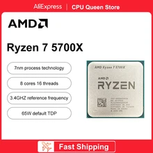AMD New Ryzen 7 5700X R7 5700X 3.4GHz 8 Core 16 Thread CPU Processor 7NM L3=32M 100-000000926 Socket AMD AM4 Gaming processador