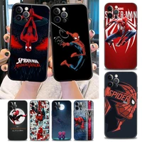phone case for iphone 11 12 13 pro max 7 8 se xr xs max 5 5s 6 6s plus case soft silicon cover marvel hero spiderman