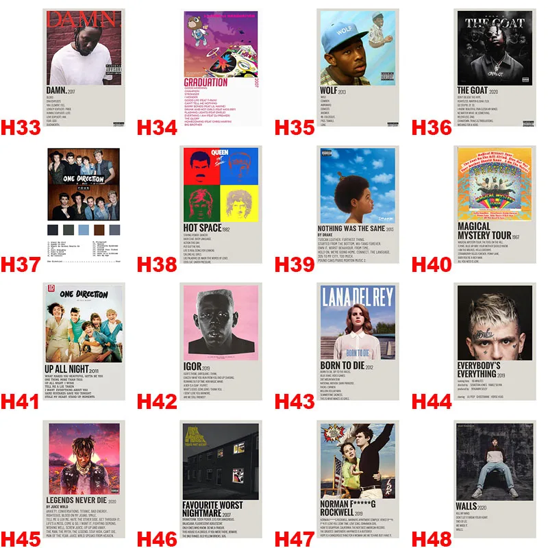 Постеры и наклейки на стену с изображением альбома донда Тайлера из белой бумаги