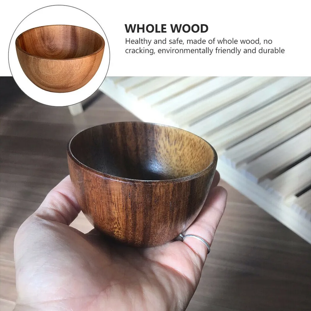 

8x5cm Camping Wooden Salad Bowl Lunch Box Salad Bowl Lid Expandable Food Storage Container Bento Box Kitchen Tableware