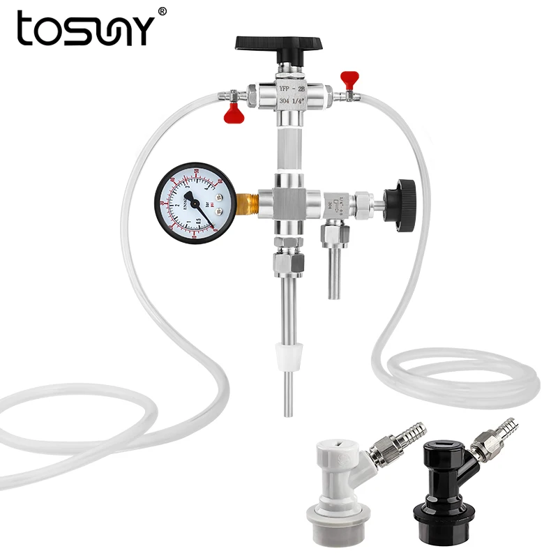 

Beer Bottle Filler With Pressure Gauge Counter Pressure Filler Kit Stainless Steel Bottling Wand For Home Brewing Beer Bar Tools