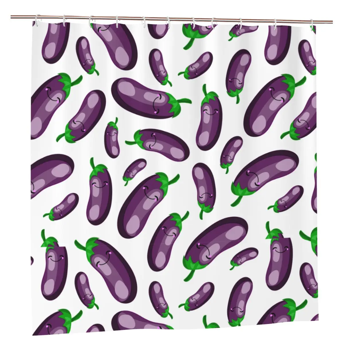 

Eggplant Bathroom Shower Curtains Vegetables Bathing Screen Bath Curtains with 12 Hook Bed Curtains