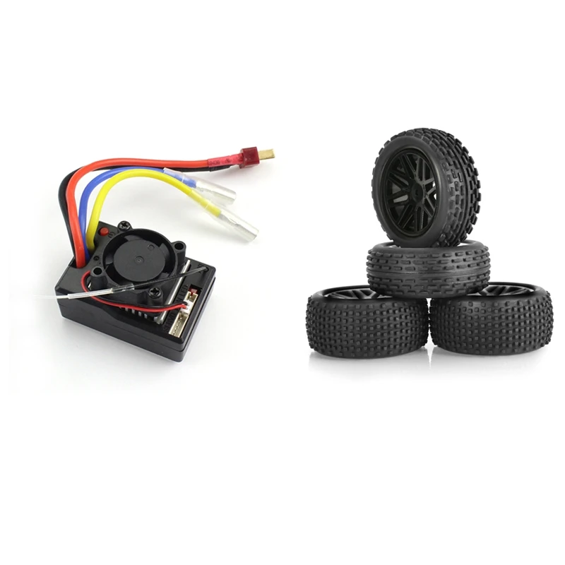 

2 Set RC Car Part: 1 Set 86Mm Tires Wheel Tyre & 1 Set Receiver ESC Circuit Board 104001-1922