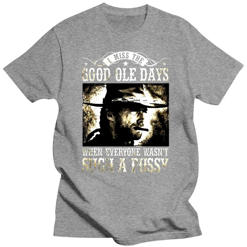 Мужская футболка с надписью I Miss The Good Ole Days - Clint Eastwood черная размер детской