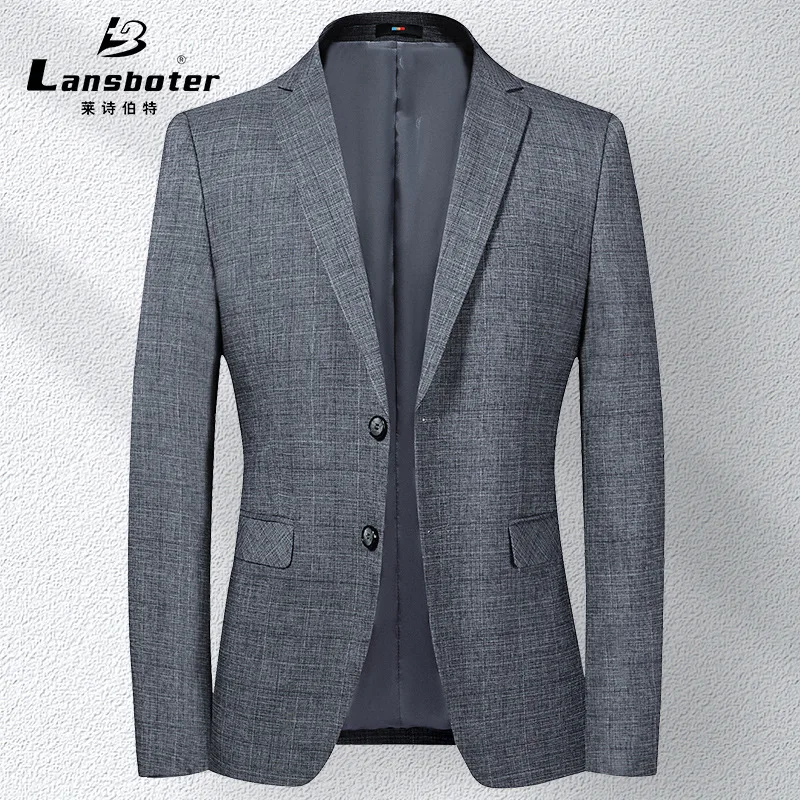 

Весенне-осенний тонкий мужской костюм пальто в клетку Корейская приталенная Молодежная модная повседневная куртка