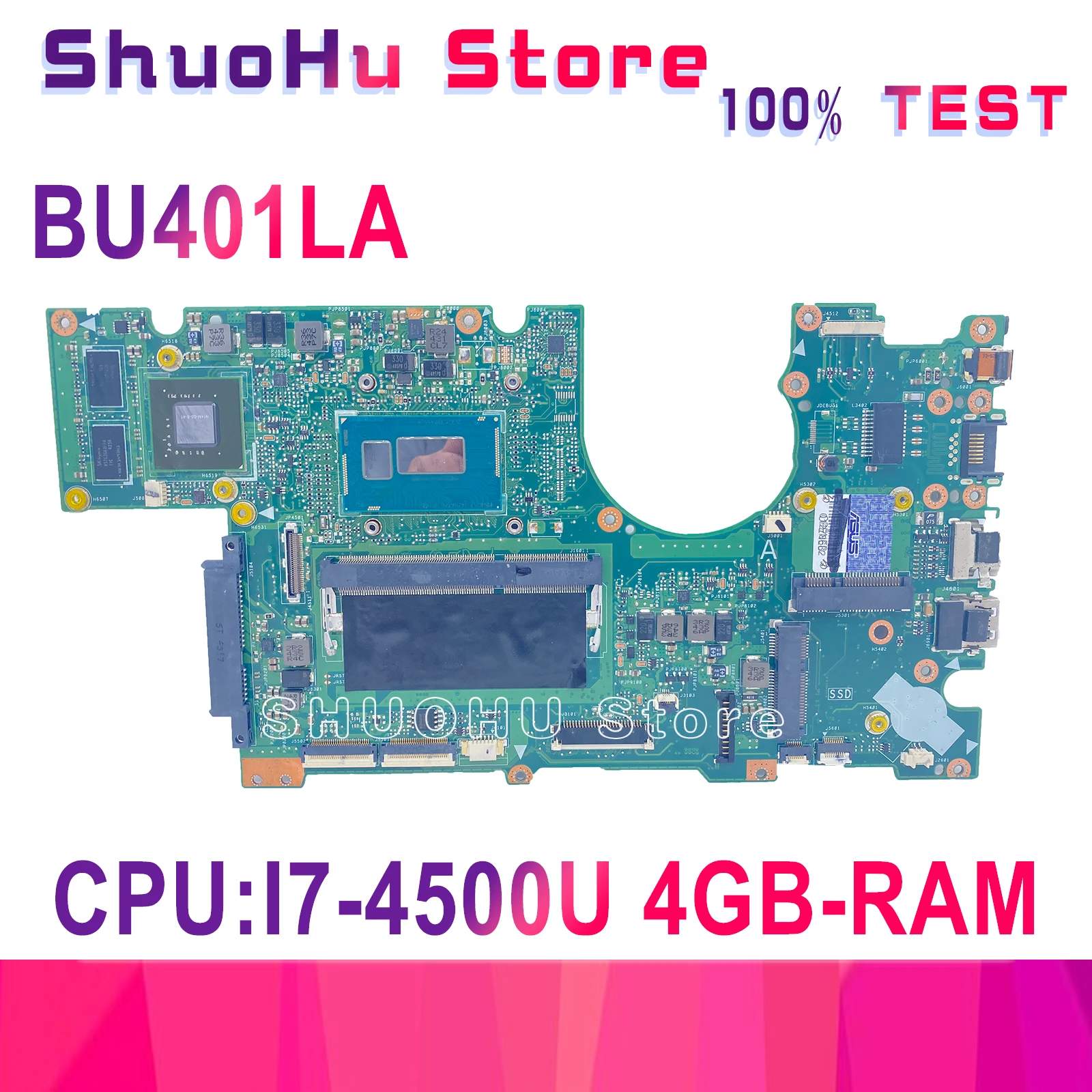 

Материнская плата BU401L Φ 4GB-RAM, подходит для ASUS BU401 BU401LA, абсолютно новая материнская плата для ноутбука, 100% полнофункциональная, тестовая рабо...