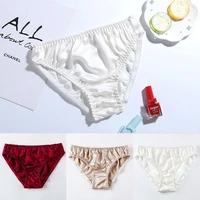 womens sexy panties 100 real silk seamless briefs female underwear pure color satin lingerie plus size comfortable lingerie
