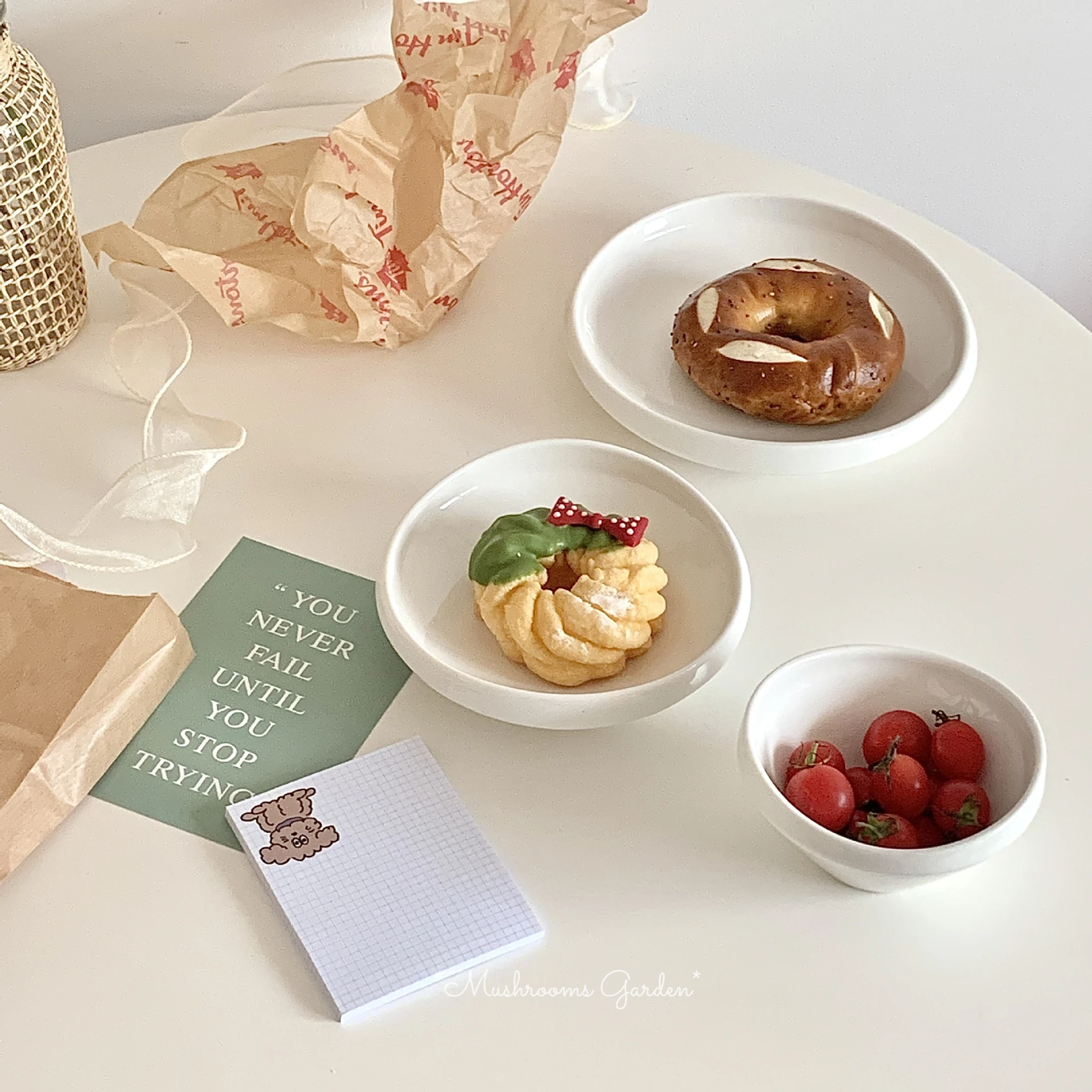 * Садовый гриб тарелка чисто белая в японском стиле Бытовая Керамическая миска