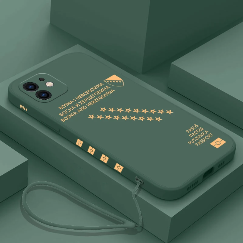 

Bosnia and Herzegovina Passport Cover Phone Case For Xiaomi Redmi Note 12 11 11T 10 Pro Plus 10C 9A 9C K60 4G 5G With Hand Strap