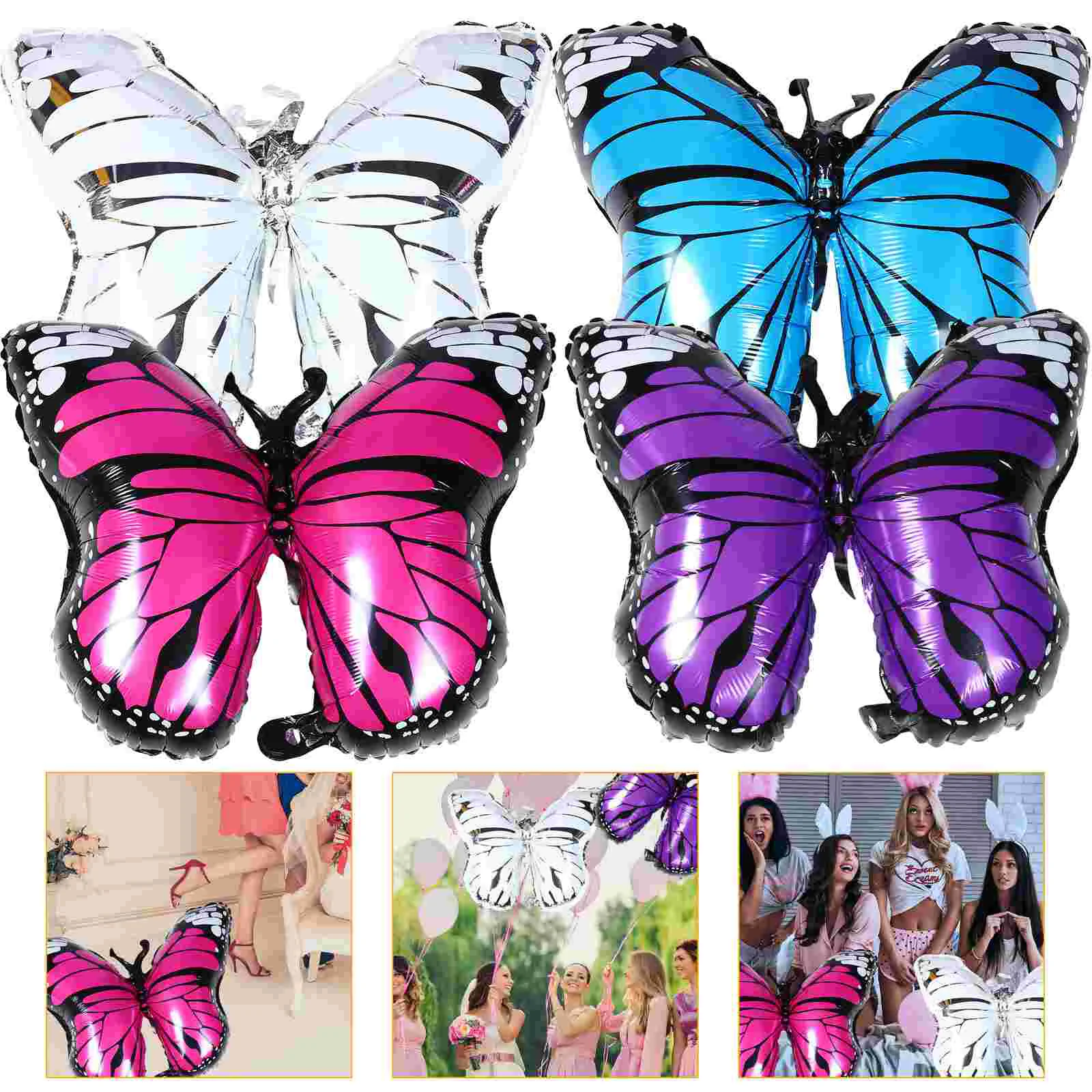 

8Pcs Aluminum Foil Balloons Butterflies Foil Balloons Butterflies Decorations Wedding Butterflies Balloons