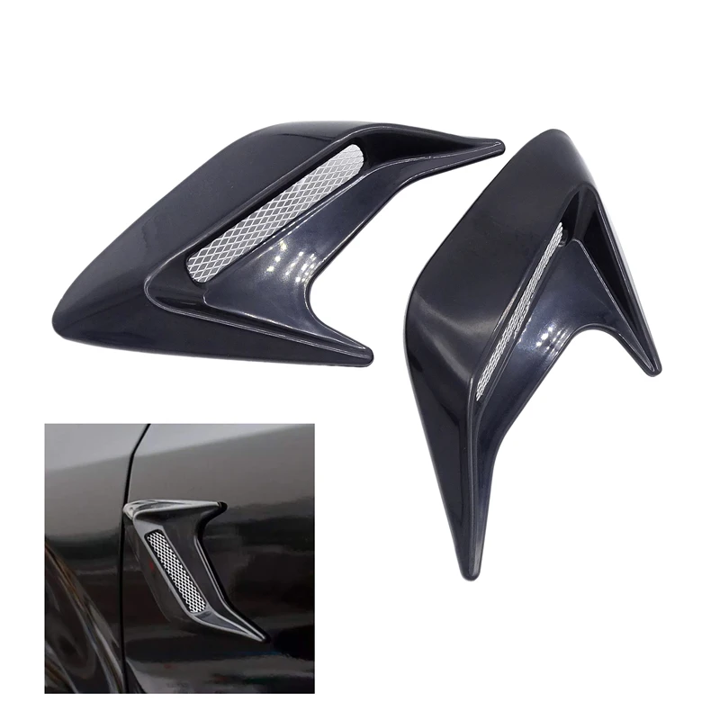 

2pcs Car Universal Hood Shark Gill Sticker Car Side Vent Air Flow Fender Intake Shark Sticker Decor Car-Styling Accessories