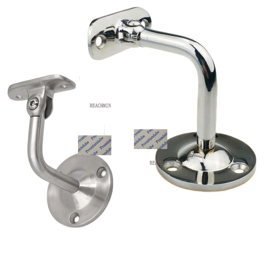 

2Pcs High Polished Cast 304 Stainless Steel Handrail Bracket L Support Adjustable Plate Wall Mounted
