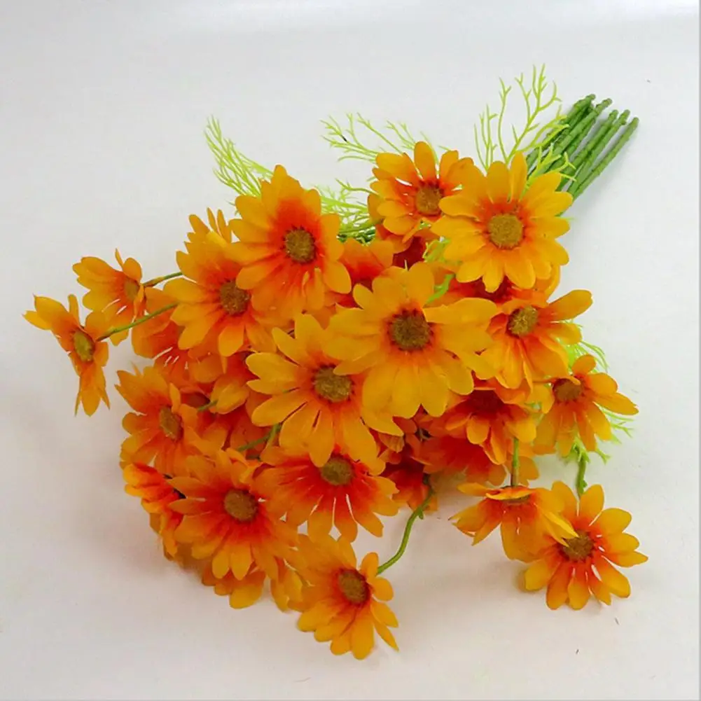 

10Pcs Fake Flower Beautiful Vibrant Color Vivid Photography Props Simulation Chrysanthemum Fake Flower Bouquet
