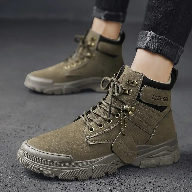 

Men Tactical Military Army Boots Breathable Leather Mesh High Top Casual Desert Work Shoes Mens SWAT Ankle Combat Boot666