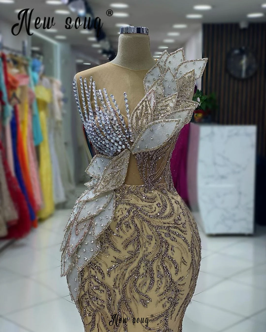 Шикарное золотое коктейльное платье на одно плечо Роскошные свадебные платья с