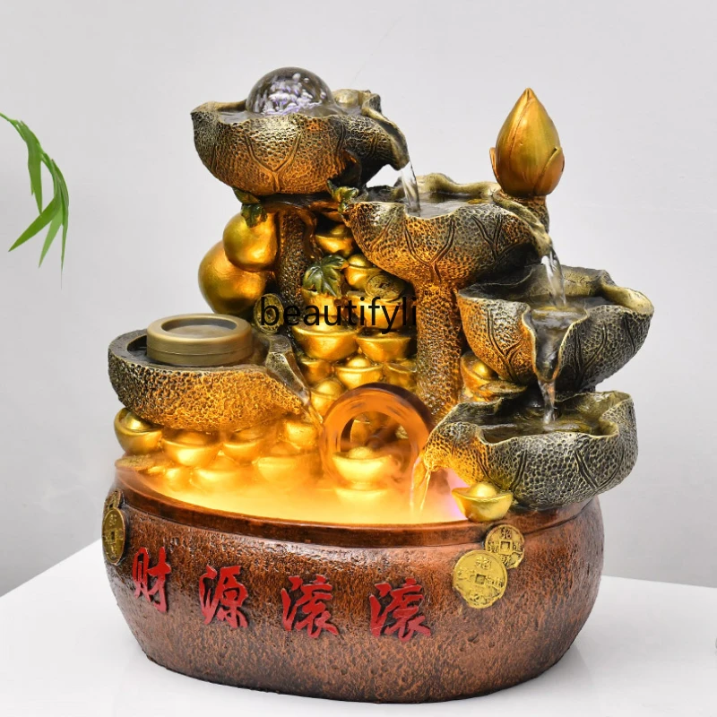 

yj Fengshui Wheel Flowing Water Lucky Fortune Decoration Fortune Rolling Cornucopia New Store Opening Gift