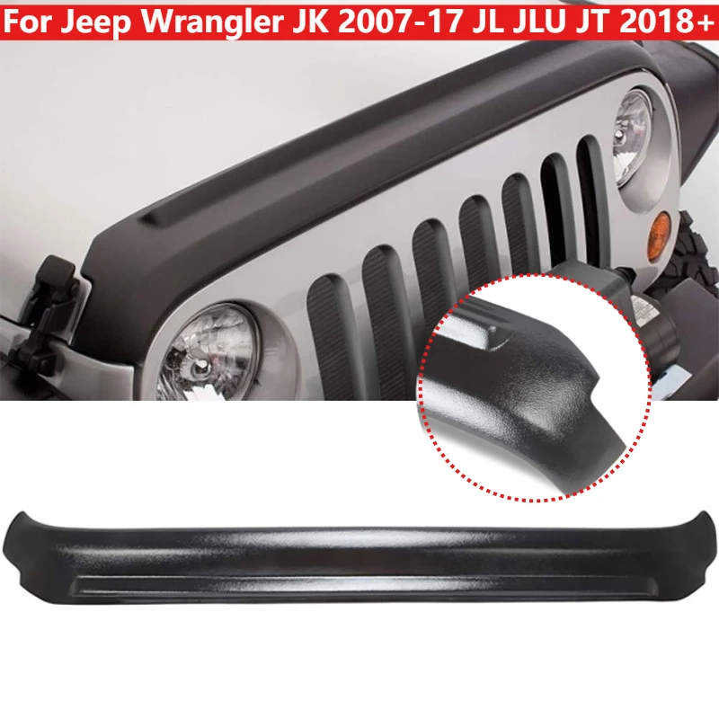 Фото Для JEEP Wrangler JK 2007-2017, JL, JLU, JT 2018+ Передний защитный экран от песка, камней и насекомых, дефлектор капота, отбойник от гравия №1