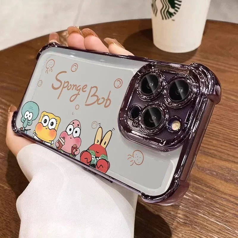 Милый чехол с изображением губки героями мультфильмов для Infinix Hot 40i 30 30i 10s 9 Play Smart 8