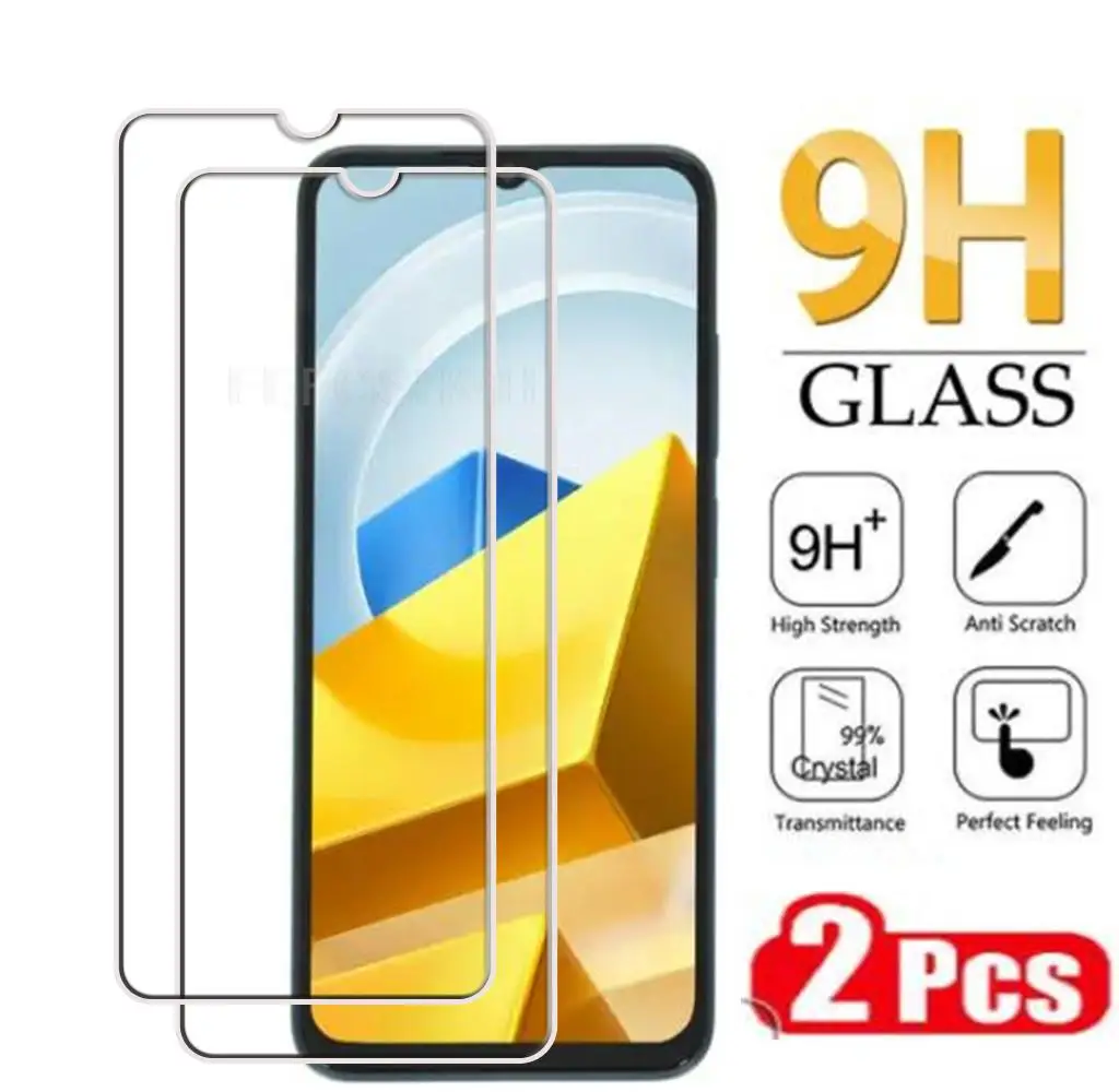 

2PCS Original Protection Tempered Glass For Xiaomi Poco M5 M4 5G 6.58" PocoM4 MZB0BRZIN Screen Protective Protector Cover Film