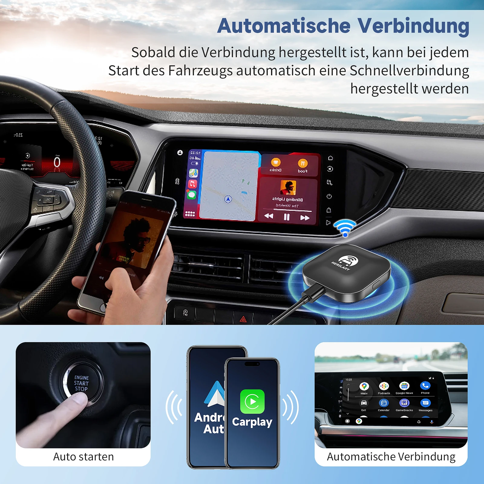 Leranda C1S/C6SE Беспроводной Apple Carplay/Android Auto Box/Беспроводной автомобильный ключ для CarPlay