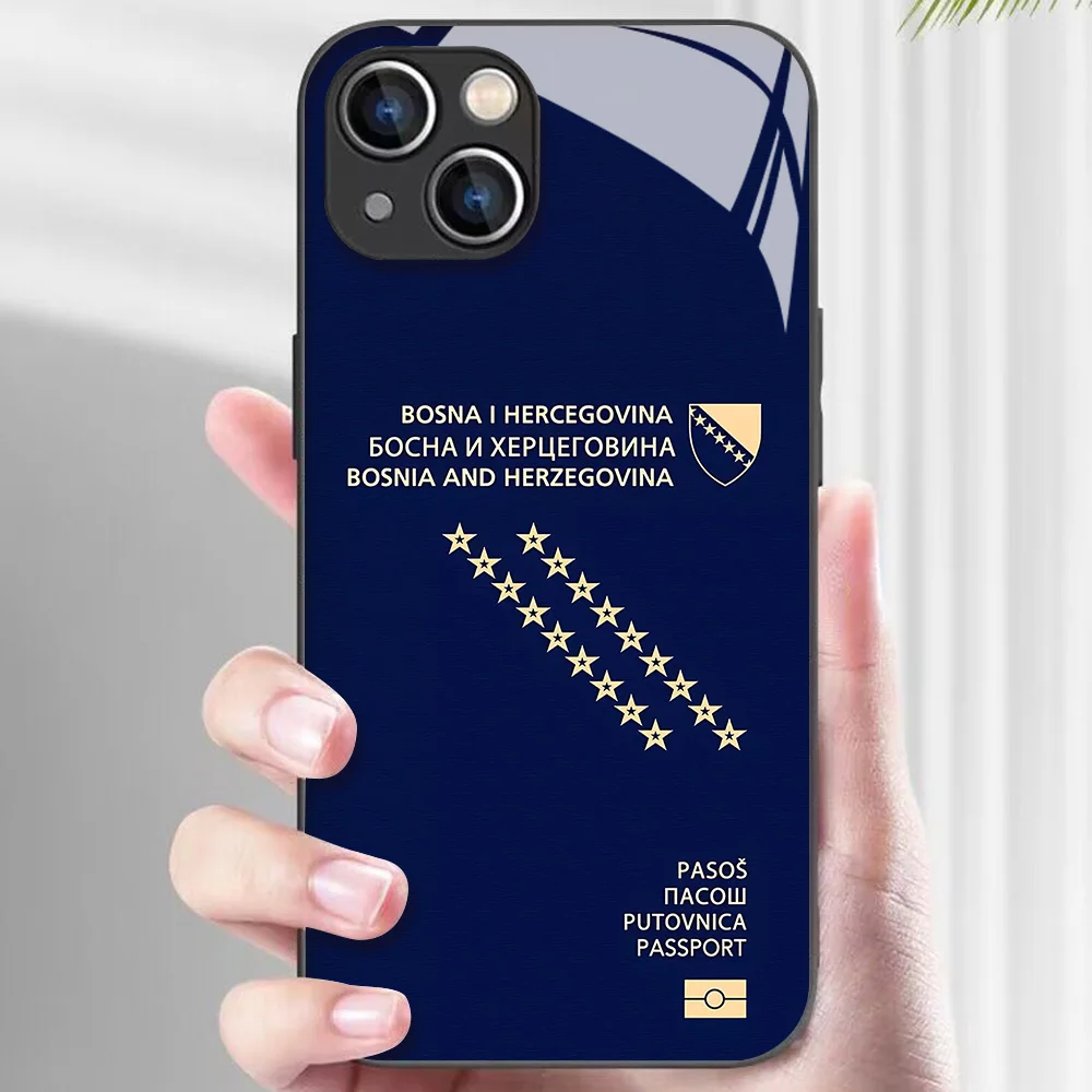 Чехол для телефона металлического цвета с паспортом Боснии и Герцеговины iPhone X XR