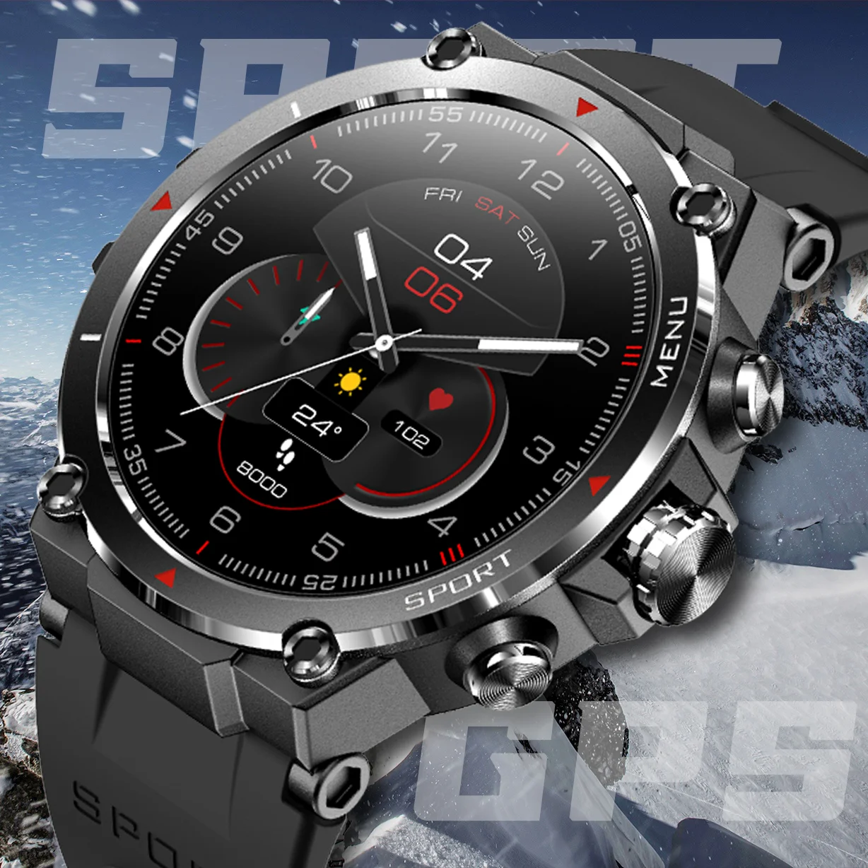 

Outdoor GPS Smart Watch Men AMOLED HD Display 24-hour Health Monitoring Long Battery Life 5 ATM Waterproof Smartwatch For Xiaomi