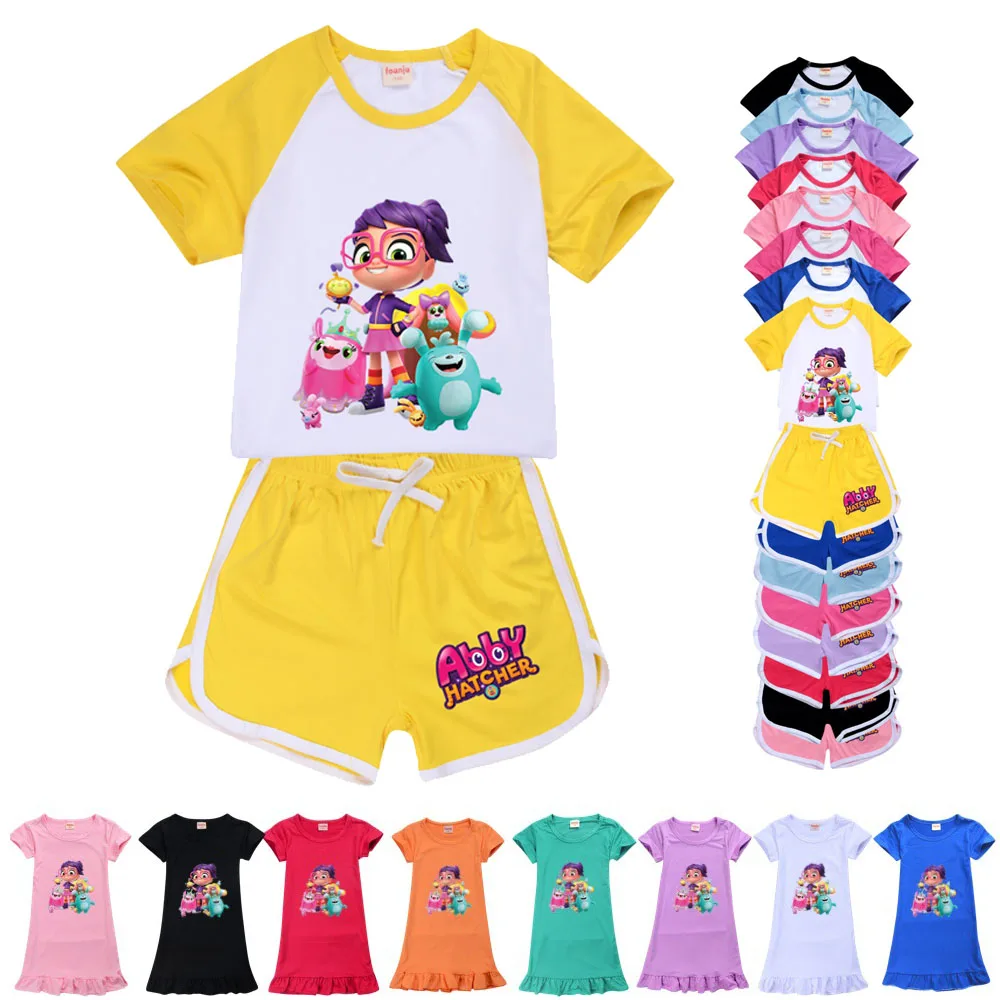 Летняя детская одежда комплект из футболки и брюк для девочек с изображением