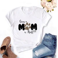 paw leopard printed woman tshirt cartoon ladies t shirt hip hop women shirts summer top streetwear female mom clothes