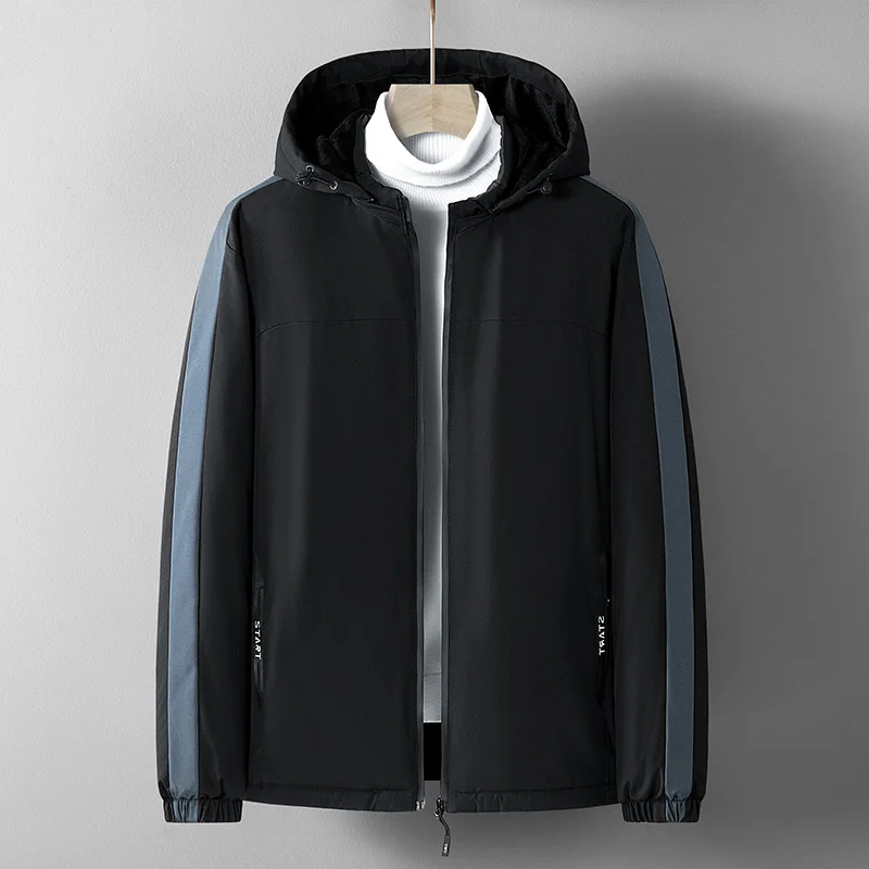 Men Winter New Classic Casual Waterproof Warm Thick Fleece Parkas Jacket Coat Men Autumn Outwear Vintage Hat Pocket Parka Men