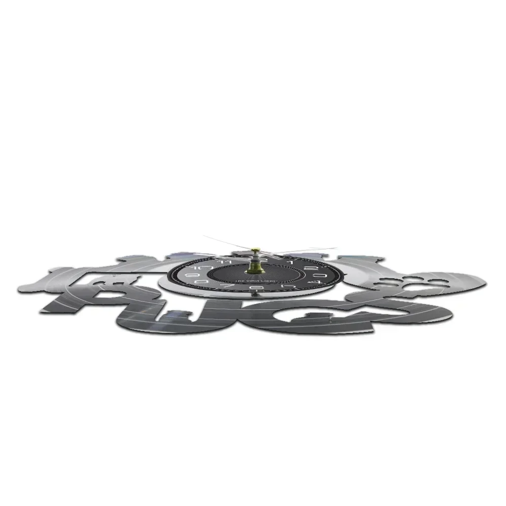 Настенные часы с виниловой пластиной и тихим механизмом в стиле ретро