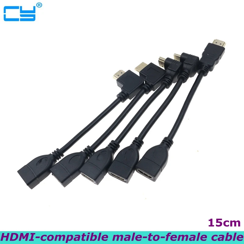 

HDMI-compatible Cable M/F HDTV Male to Female 90 Degree Right Angled 1.4v HD Extended Cable for HD TV LCD Laptop PS3 Projector