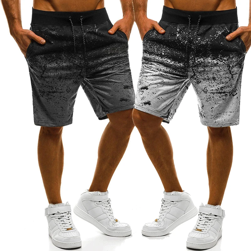 

Men's Summer Streetwear Work Shorts Mens Fashion Knee Length Shorts Elastic Waist Gym Shorts S-4XL
