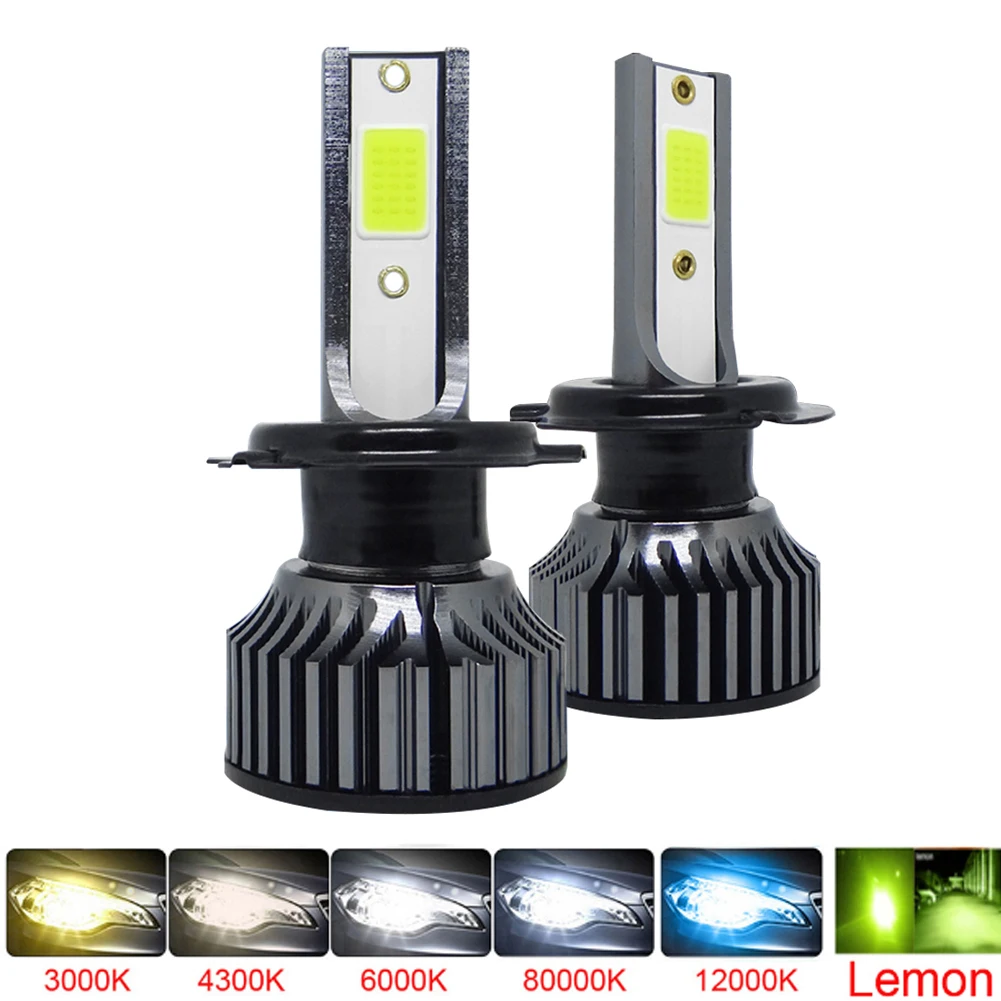 

New Mini Led H7 H4 H1 H3 Car Headlight Bulbs 9005 HB3 9006 HB4 H11 H8 H9 H16 H27/880/881 Car Headlamp Lemon Green 80W 16000LM