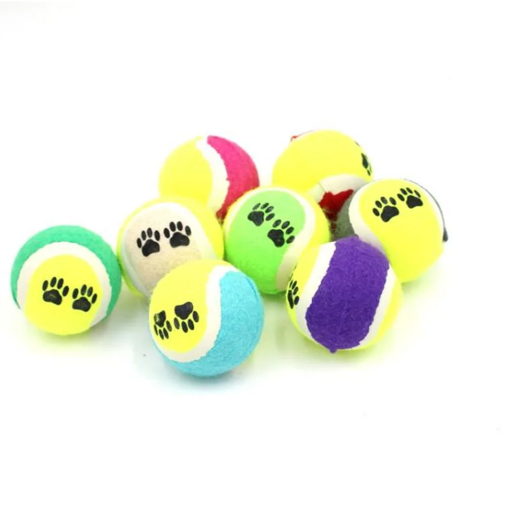 

100pcs Candy Color Dog Toy Tennis Balls Run Catch Throw Play Toy Chew Toys Wholesale